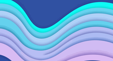 Wall Mural - Abstract Wavy Background in Cool Tone Gradient