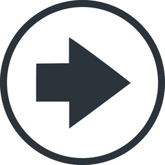 Fototapete - Right Arrow Icon: Simple and elegant right arrow icon, conveying direction and progress.  Perfect for websites, apps, and presentations.