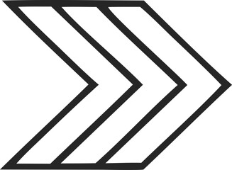 Poster - Abstract Chevron Icon: A minimalist, modern illustration featuring three sleek, overlapping chevrons, meticulously designed for clarity and visual impact. Perfect for design elements.
