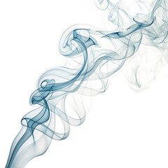 Poster - Abstract flowing blue and white smoke wisps isolated on transparent background