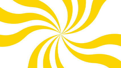 Aufkleber - Abstract vibrant radial swirl pattern with alternating curved yellow and white segments spiraling. Dynamic, hypnotic pinwheel effect with smooth wave rotation and motion. 