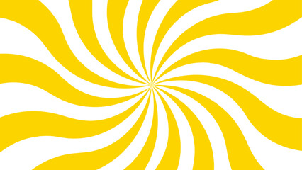 Aufkleber - Abstract vibrant radial swirl pattern with alternating curved yellow and white segments spiraling. Dynamic, hypnotic pinwheel effect with smooth wave rotation and motion. 