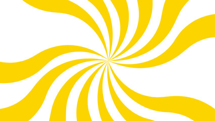 Aufkleber - Abstract vibrant radial swirl pattern with alternating curved yellow and white segments spiraling. Dynamic, hypnotic pinwheel effect with smooth wave rotation and motion. 