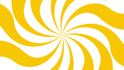 Aufkleber - Abstract vibrant radial swirl pattern with alternating curved yellow and white segments spiraling. Dynamic, hypnotic pinwheel effect with smooth wave rotation and motion. 