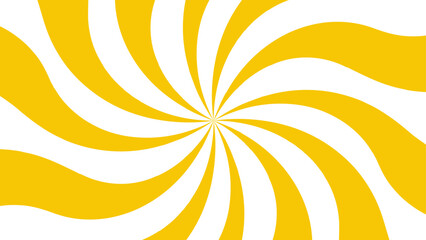 Aufkleber - Abstract vibrant radial swirl pattern with alternating curved yellow and white segments spiraling. Dynamic, hypnotic pinwheel effect with smooth wave rotation and motion. 