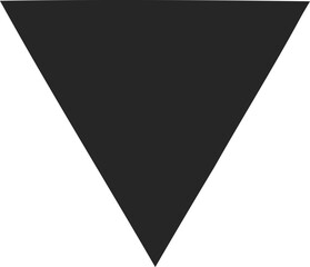 Poster - Inverted Triangle Icon: A simple, yet striking inverted triangle icon, perfect for various design applications. Its bold, dark gray hue contrasts sharply against the white background.