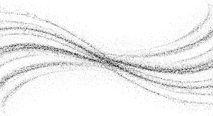 Poster - Dynamic abstract black and white particle wave on white background