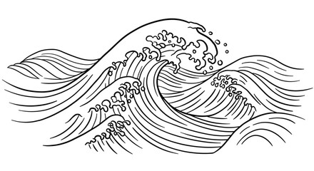 Poster - Elegant wave patterns in classic japanese art style
