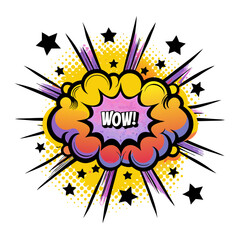 Poster - Colorful comic book style pop art speech bubble with 
