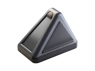 Leinwandbilder - Sleek 3d rendering of a modern triangular plastic-style icon against a stark white background showcasing its futuristic design.