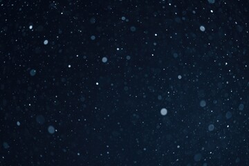Poster - Nighttime winter landscape with gentle snowfall and blurred snowflakes against a dark backdrop