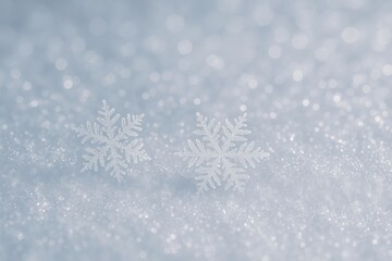 Poster - Snowflake winter scene captured in the snow
