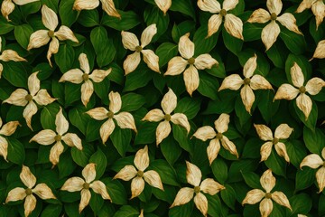 Aufkleber - Faded white blossoms in the outdoor space