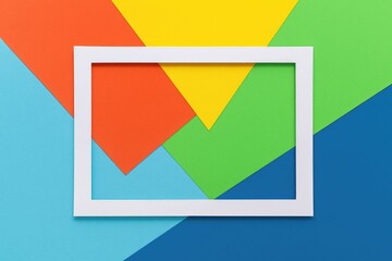 Aufkleber - Colorful abstract background with a white paper frame