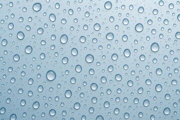 Poster - Raindrops Clinging to Transparent Glass Surface