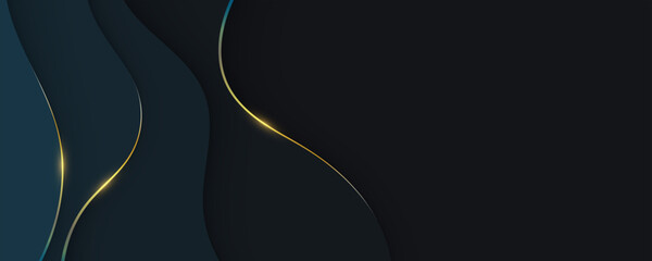 Poster - Abstract Black Background with Soft Lines and Modern Design