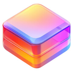 Leinwandbilder - Abstract prism cube rainbow colorful geometric shape design modern on transparent background