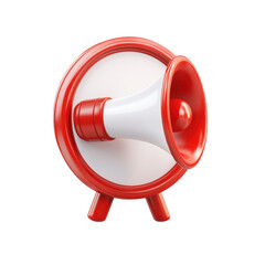 Poster - Red and White Announcement Icon on Clock Alert Reminder Alarm Notification on transparent background