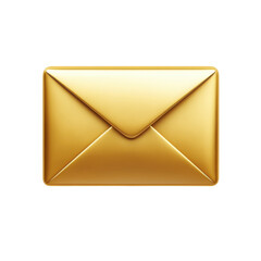 Poster - Golden email icon illustration Isolated gold envelope communication symbol on transparent background