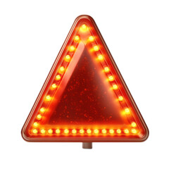 Leinwandbilder - Illuminated Red Triangle Sign with Glowing Lights Warning Symbol Attention on transparent background