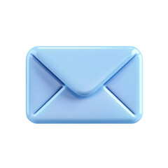 Poster - Light Blue 3D Mail Envelope Icon Illustration Email Communication Concept on transparent background