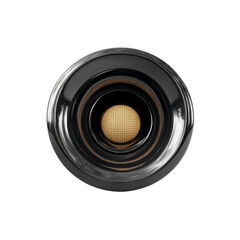 Poster - Black Reflective Circle Gold Texture Interior Abstract Design Round Shape on transparent background