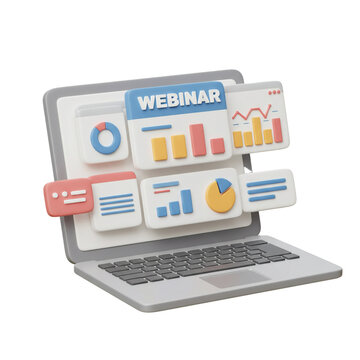 Engaging digital webinar concept illustrating data analysis and remote meeting visuals