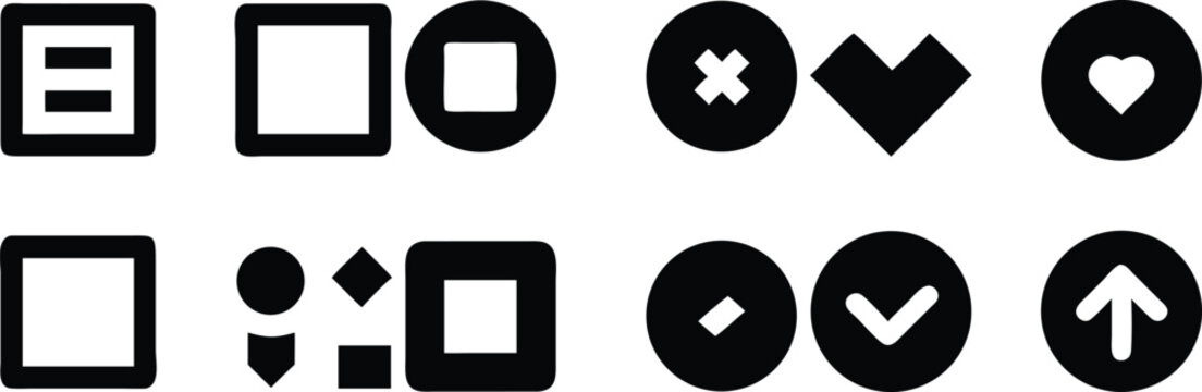 A colorful vector illustration set of glossy square web buttons for computer interface design