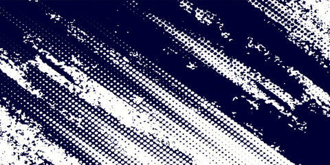 Aufkleber - Dots halftone white & blue color pattern gradient grunge texture background. Dots pop art comics sport style vector illustration.