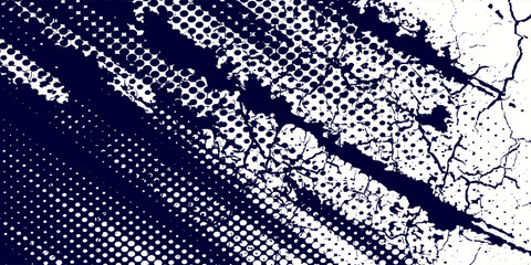 Aufkleber - White & blue halftone gradient grunge texture background. Dot pop art comic sports style vector illustration, eps10 and modern vector.