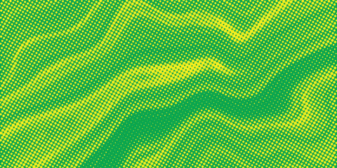 Aufkleber - Dots halftone yellow green color pattern gradient texture background.