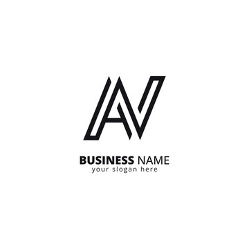 Creative A and N Letter Monogram Logo Design. Initial Vector Template.