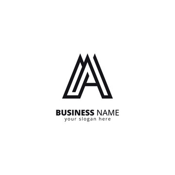 Creative M and A Letter Monogram Logo Design. Initial Vector Template.