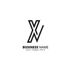 Poster - Creative X and N Letter Monogram Logo Design. Initial Vector Template.