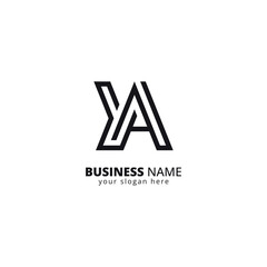 Poster - Creative Y and A Letter Monogram Logo Design. Initial Vector Template.