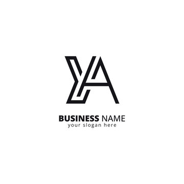 Creative Y and A Letter Monogram Logo Design. Initial Vector Template.