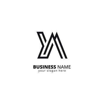 Creative Y and M Letter Monogram Logo Design. Initial Vector Template.