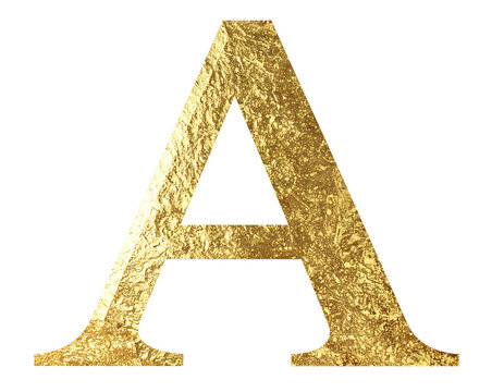 Gold Foil Alphabet Letter A – Luxury Calligraphy PNG 