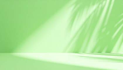 Poster - A minimalistic green background with soft shadows, creating a serene and calming atmosphere