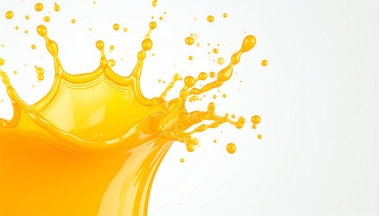 Poster - A vibrant splash of yellow liquid against a light background, showcasing dynamic movement and energy