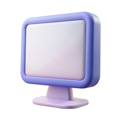 Poster - 3d rendered modern computer monitor with a purple bezel isolated on transparent background