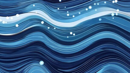 Fototapete - Colors shift and blend in a captivating display of textured blue waves and flowing lines that evoke calm and rhythm