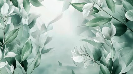 Poster - Explore a tranquil arrangement of leaves and flowers, showcasing calming shades and a peaceful vibe, perfect for relaxation and inspiration