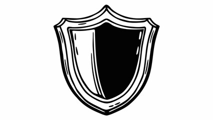 Aufkleber - Illustration of a heraldic shield with black and white contrast and a detailed outline design created with generated ai