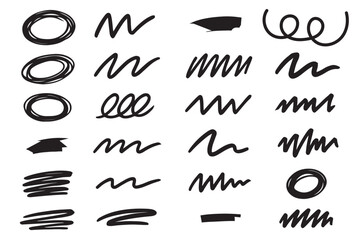 Wall Mural - creative underline brush pack – text highlights for posters & web design . set of hand drawn marker 