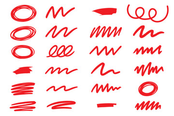 Wall Mural - creative underline brush pack – text highlights for posters & web design . set of hand drawn marker 