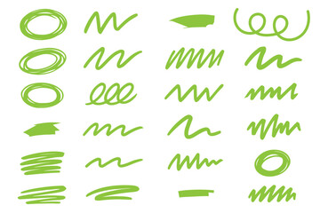 Wall Mural - creative underline brush pack – text highlights for posters & web design . set of hand drawn marker 