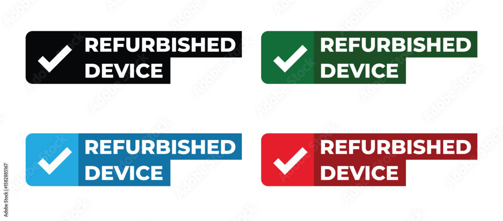 Refurbished Device Sticker Label Set Stock Vector | Adobe Stock
