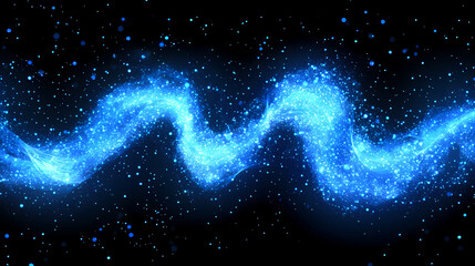 Wall Mural - Abstract Blue Light Waves in Space