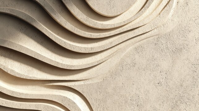 Abstract, textured, beige, wavy, architectural,  relief design